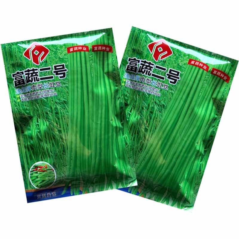 富蔬二号浅绿厚肉型长豇豆种子荚面光滑耐老化无鼓豆采收期长