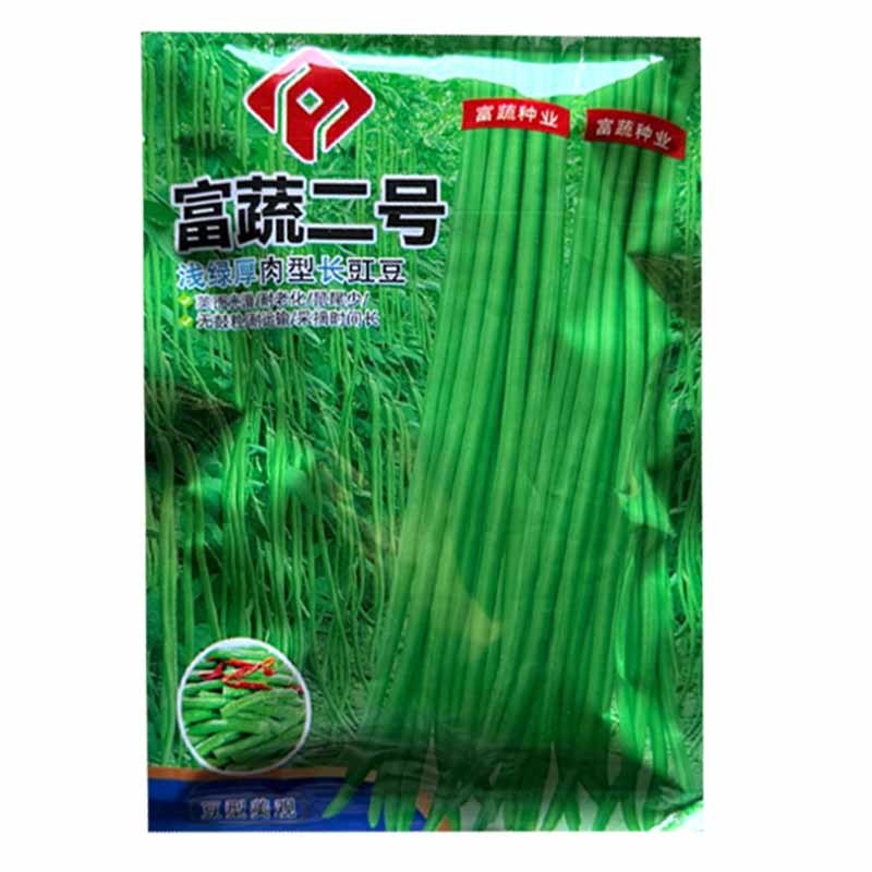 富蔬二号浅绿厚肉型长豇豆种子荚面光滑耐老化无鼓豆采收期长