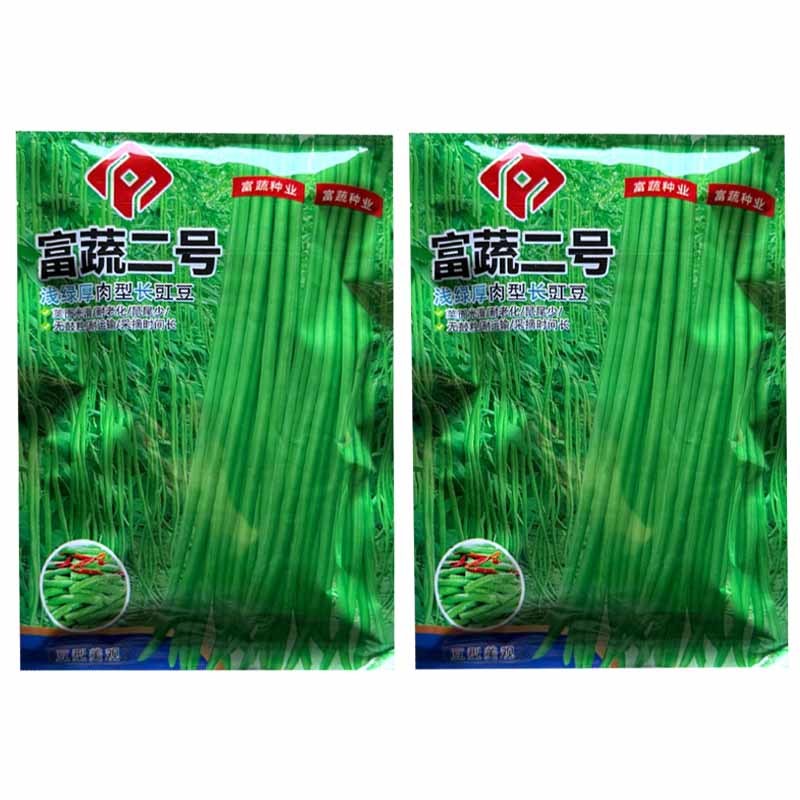 富蔬二号浅绿厚肉型长豇豆种子荚面光滑耐老化无鼓豆采收期长