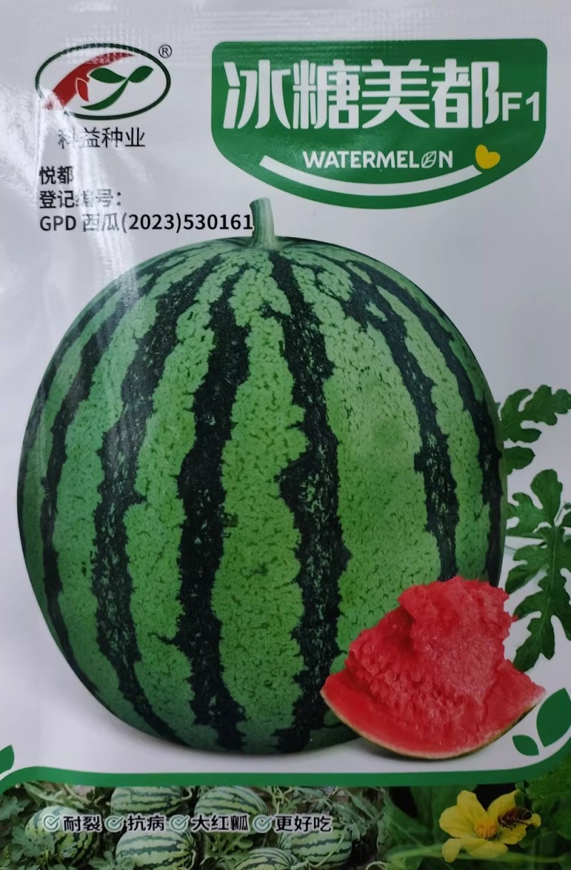 冰糖美都西瓜种子大红瓤耐裂抗病悦都西瓜种籽皮薄糖度高耐贮