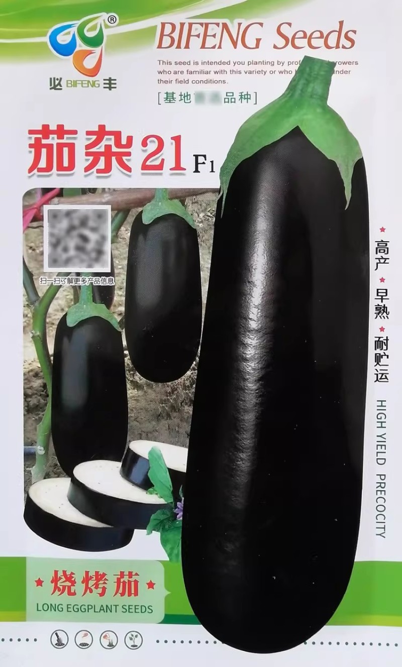 茄杂21烧烤茄种子高产早熟茄子耐贮运黑茄墨茄种籽果肉绵软