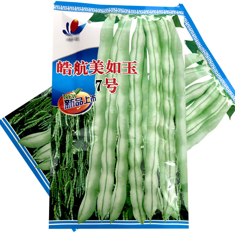 架豆种子美如玉7号白花芸豆种籽嫩荚白绿长架豆早熟芸豆春秋