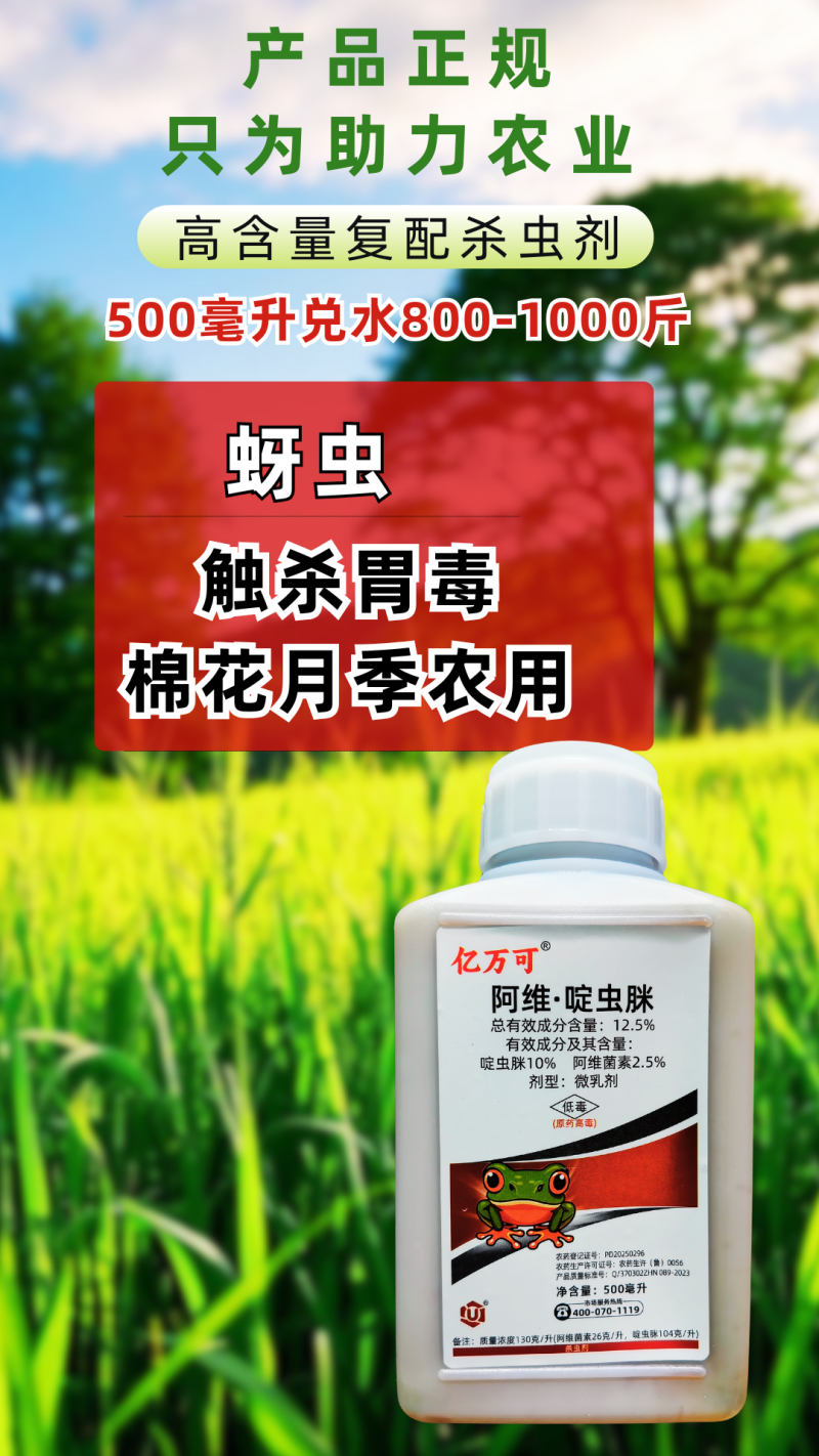 12.5%阿维啶虫脒蚜虫飞虱白粉虱刺吸害虫高含量杀虫剂