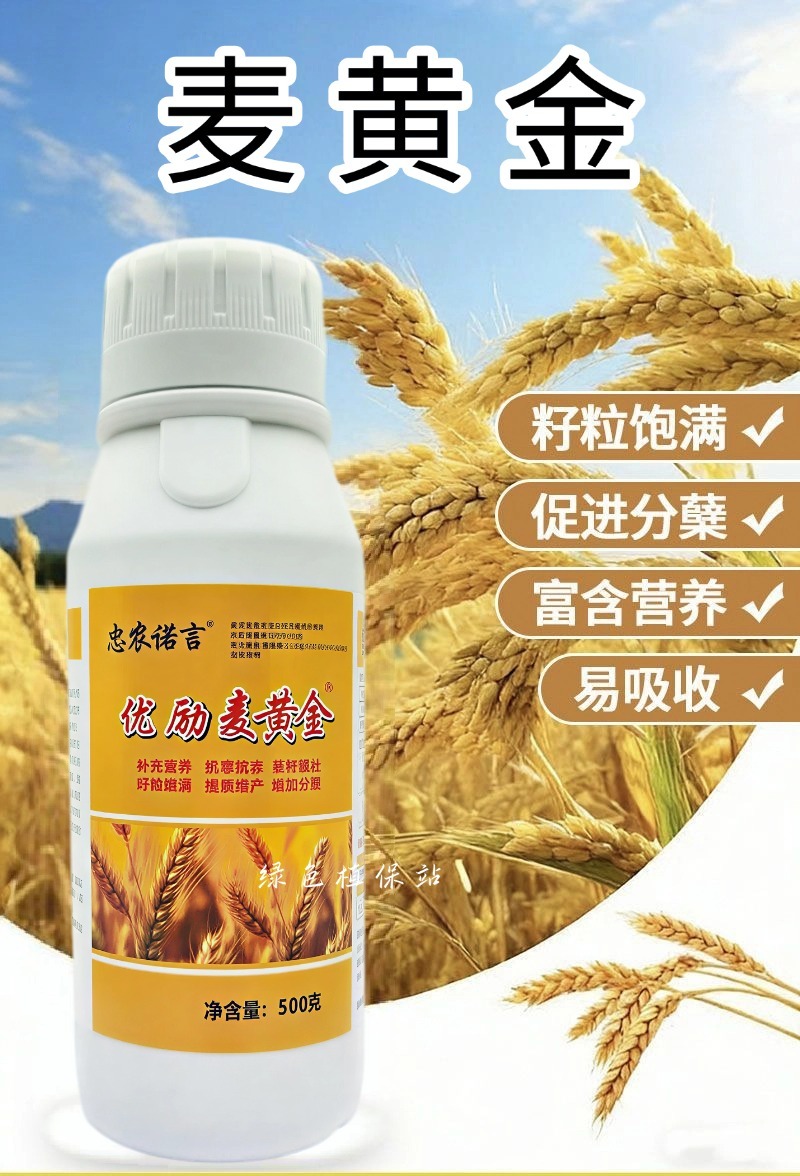 麦黄金增产肥小麦生根壮苗抗倒伏分蘖灌浆增产专用叶面肥