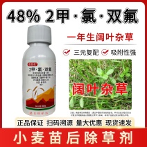 小麦苗后专用除草剂48%2甲氯双氟阔叶杂草播娘蒿烂根灭草