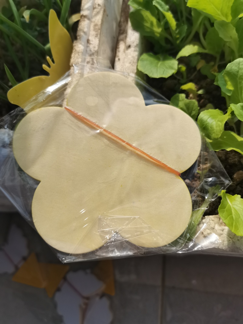 黄板双面强力粘虫板物理粘虫家用诱虫果园茶山插杆蓟马果蝇诱