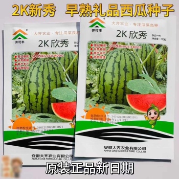 2K欣秀西瓜种子极早熟薄皮小西瓜种子椭圆型红瓤礼品西瓜种