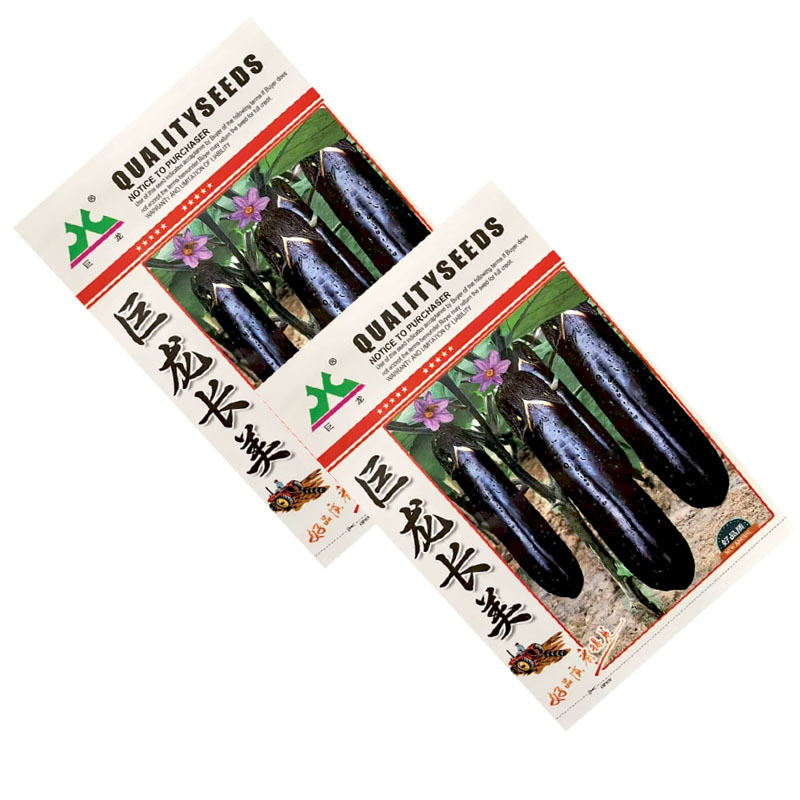 巨龙长美紫茄子种子中早熟长棒顺直紫萼片紫色肉淡绿基地型