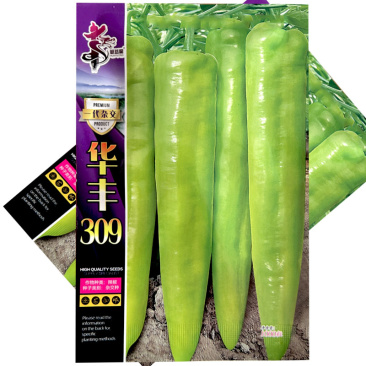 华丰309辣椒种子早熟羊角型黄绿色辣味香浓座果能力强