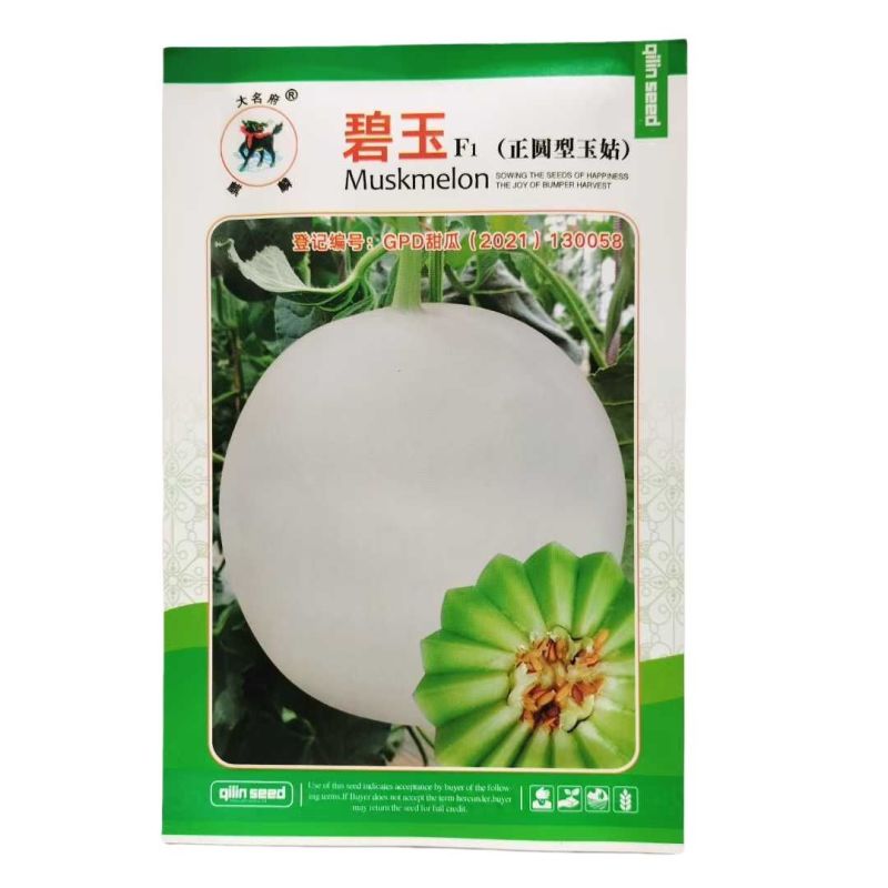 正圆型玉姑甜瓜种子超甜玉菇甜瓜种子碧玉绿肉冰淇淋甜瓜种子
