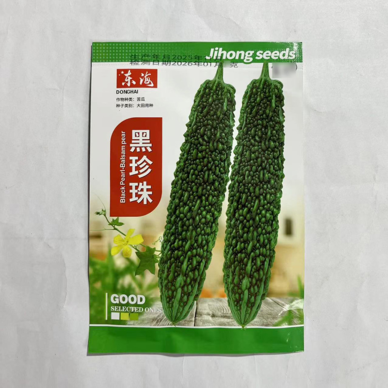 黑珍珠黑苦瓜种子春季播疙瘩绿苦瓜种子四季种植早熟雌花高