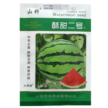 酥甜二号中熟大果耐裂麒麟西瓜种子25g花皮红肉西瓜籽