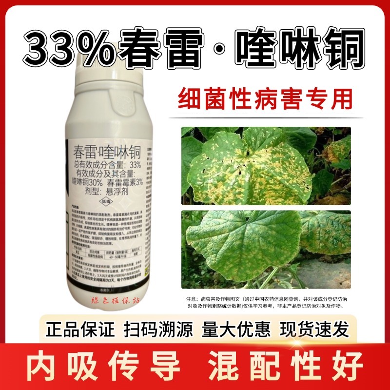 春雷霉素喹啉铜杀菌剂细菌性角斑病果树流胶病腐烂青枯叶枯病