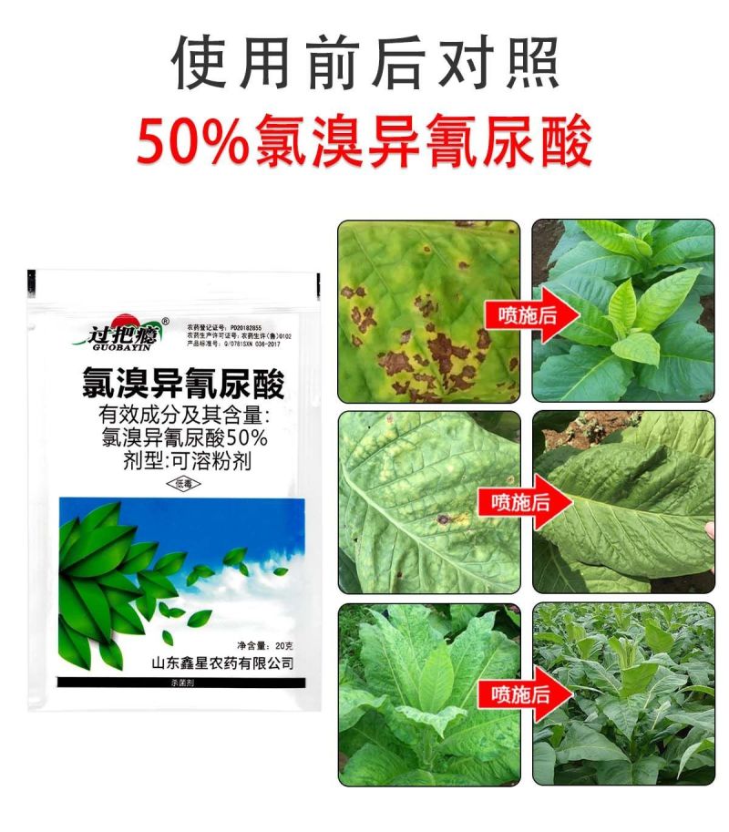 50%氯溴异氰尿酸烟草病毒病霜霉病软腐病细菌真菌农药杀菌