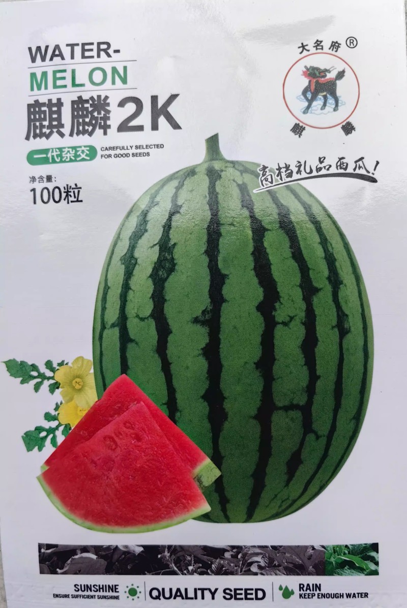麒麟2K西瓜种子礼品西瓜薄皮耐裂小糖丸红瓤甜脆多汁小西瓜