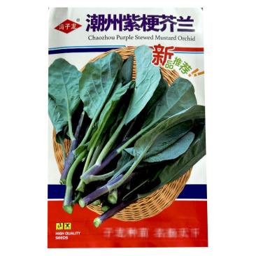 潮州紫梗芥兰种子早熟红脚菜苔菜心耐寒春秋四季种植