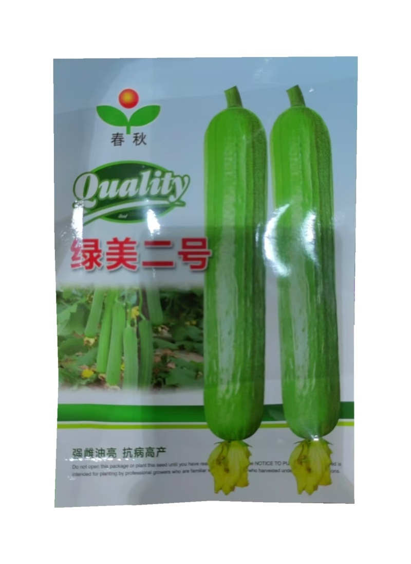绿美二号丝瓜种子肉丝瓜种子强雌油亮高产短棒油皮丝瓜种子