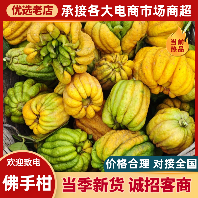 新鲜佛手柑，全部黄色。有2-3百斤左右，要就联系。