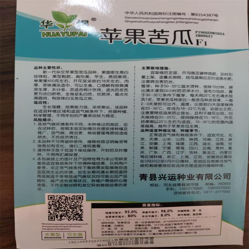 新型瓜果种子～苹果苦瓜，可以生食的苦瓜种子品种一袋10粒