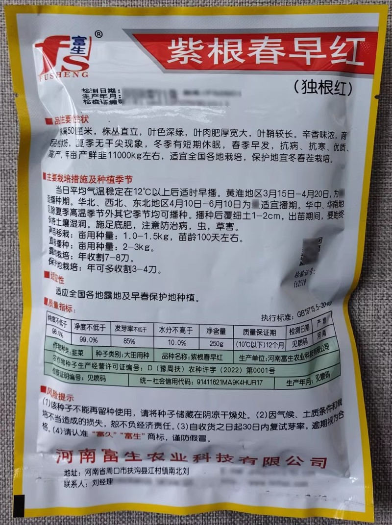 紫根春早红韭菜种子肥厚宽大辛辣味浓耐寒高产独根红韭菜种籽
