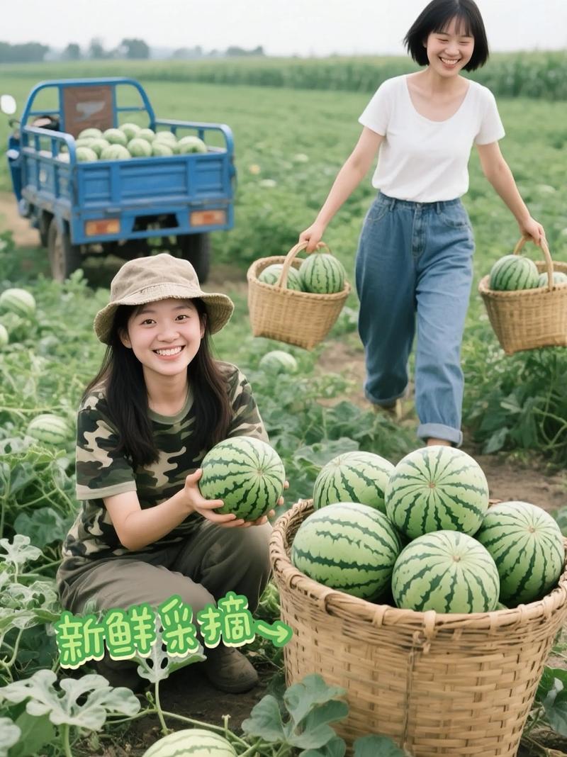 精品麒麟无籽西瓜保质保量糖度好欢迎老板来基地考察