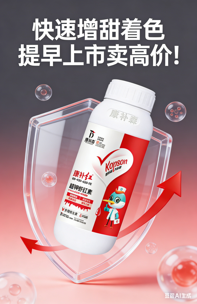 虾红素叶面肥高磷高钾着色增甜转色柑橘果树草莓催红水溶肥