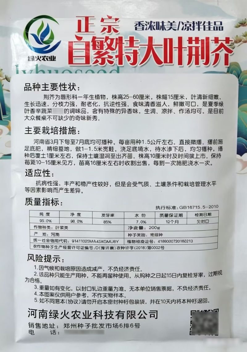 大叶荆芥种子河南荆芥种籽四季蔬菜荆芥鲜嫩可口味清香长势快