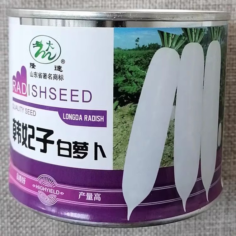 韩妃子白萝卜种子长势旺根皮纯白不易糠心杂交白玉春萝卜种子