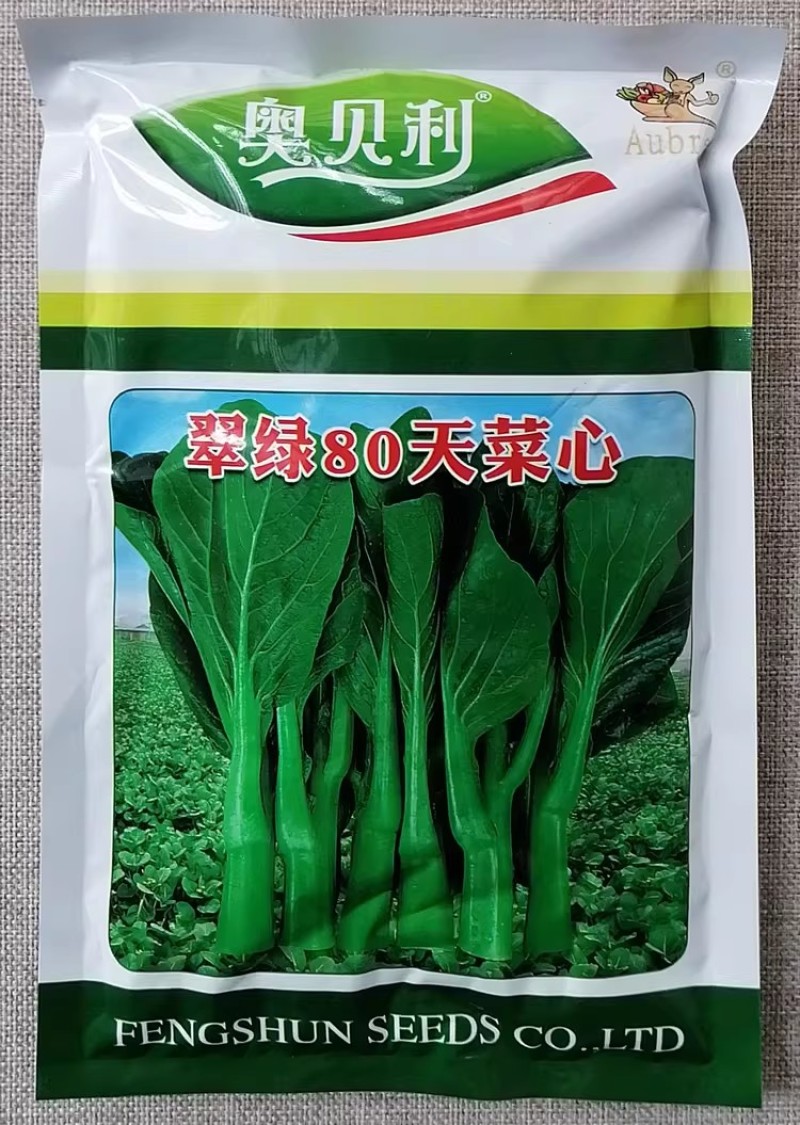 翠绿80天菜心种子中晚熟叶片椭圆菜苔翠绿光泽甜菜心种籽