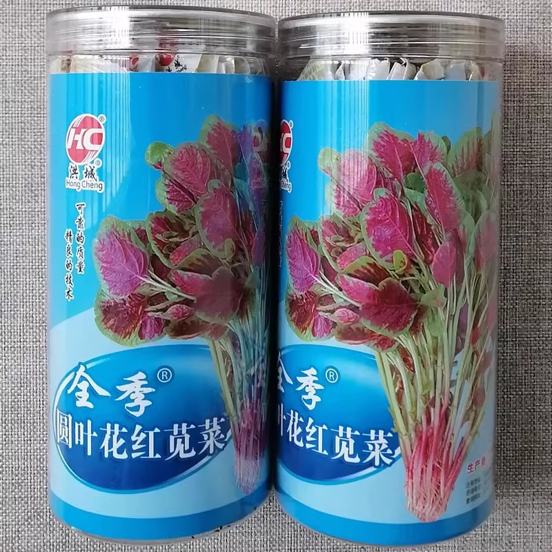 全季圆叶花红苋菜种子选育早熟红圆苋菜种籽叶片圆形四季蔬菜