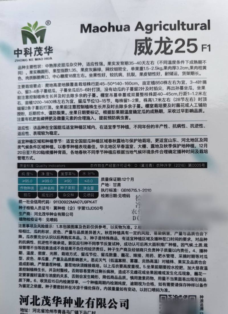 威龙25哈密瓜种子厚皮网纹蜜甜瓜种子桔黄红肉甜脆香瓜种籽