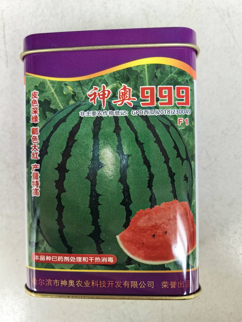 神奥999西瓜种子中晚熟高产大果绿皮红瓤皮薄地雷西瓜种子