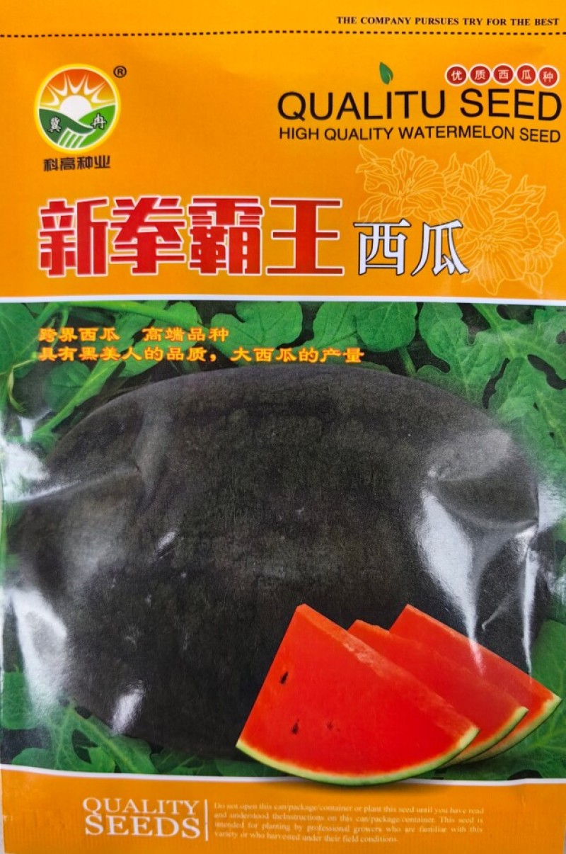 新拳霸王西瓜种子黑美人龙卷风改良黑灰皮抗重茬大红瓤西瓜种