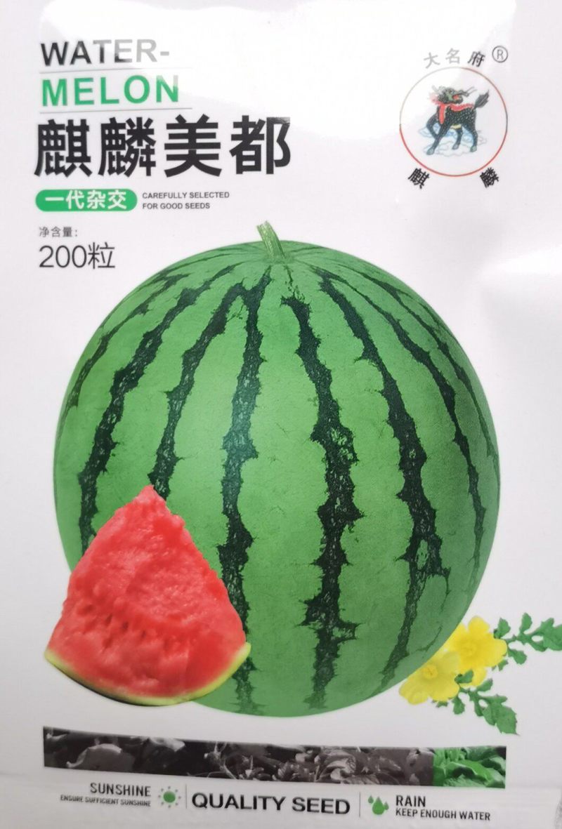 麒麟美都西瓜种子皮薄耐裂少籽8424圆西瓜美都西瓜种子籽