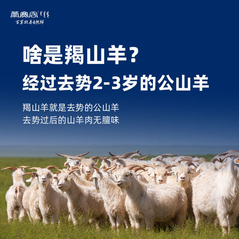 羯山羊羊后腿羊肉肉质紧实鲜嫩，肥瘦分布均匀