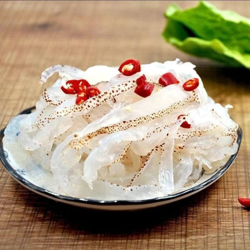虎斑珊瑚丝海蜇丝凉拌开胃色泽透亮产地直发可视频看货