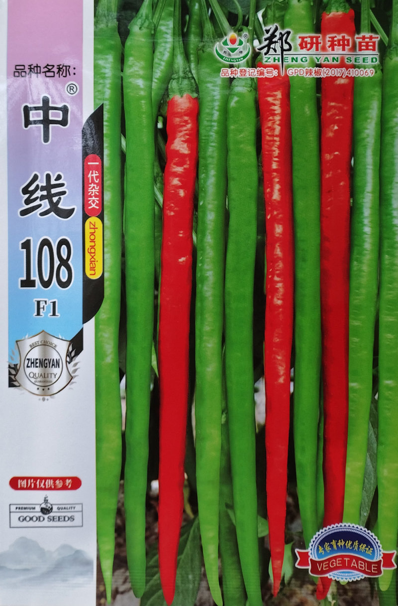 中线108线椒种子香辣型干鲜两用线椒种籽早熟肉厚高产抗病