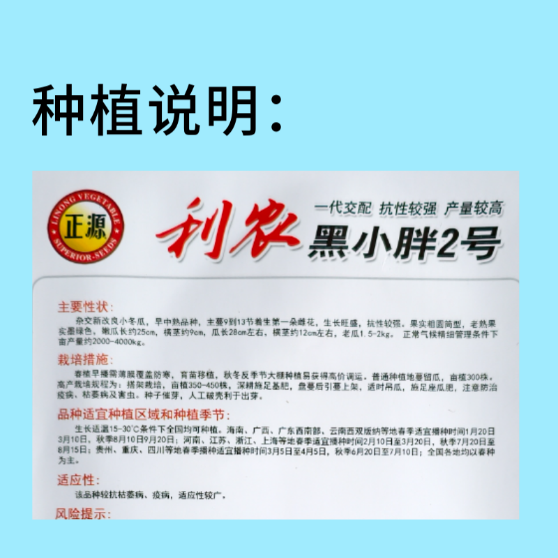 【正源】利农黑小胖2号冬瓜种子杂交新改良小冬瓜迷你黑皮冬