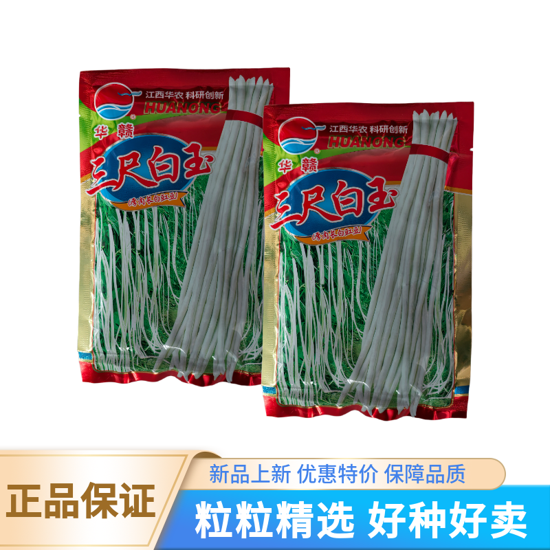 华赣三尺白玉豆角种子早熟荚粗糯性好厚肉银白纯白豆角种江西