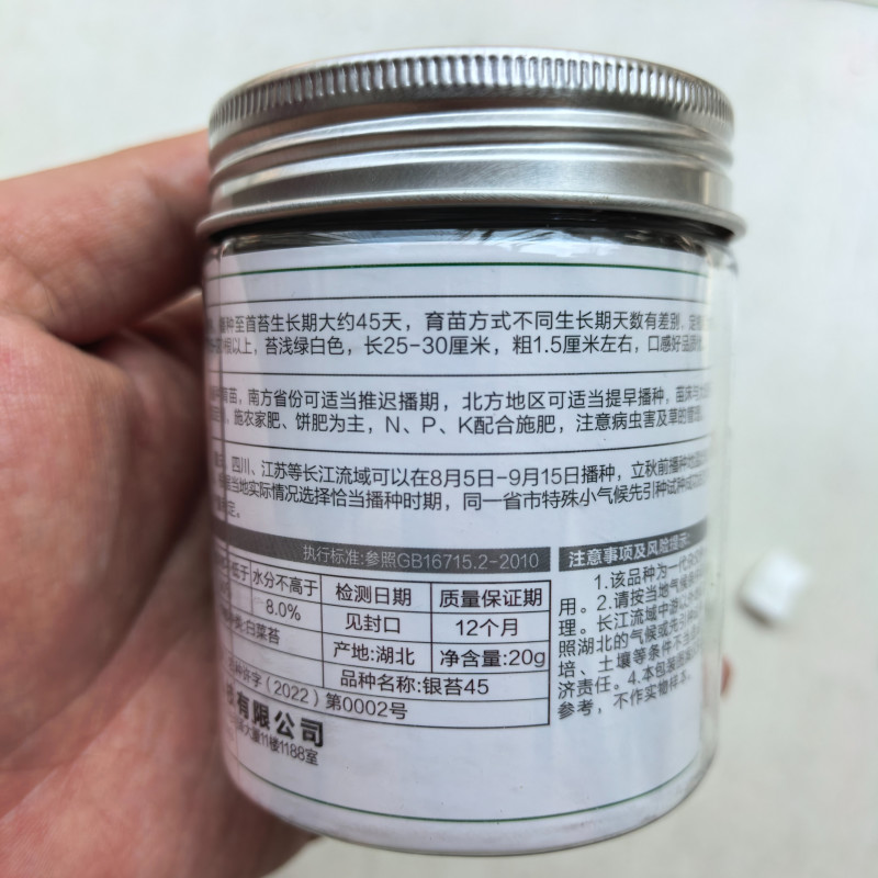 银苔45白菜苔种子杂交早熟白菜薹秋播耐寒耐热菜苔菜心蔬菜