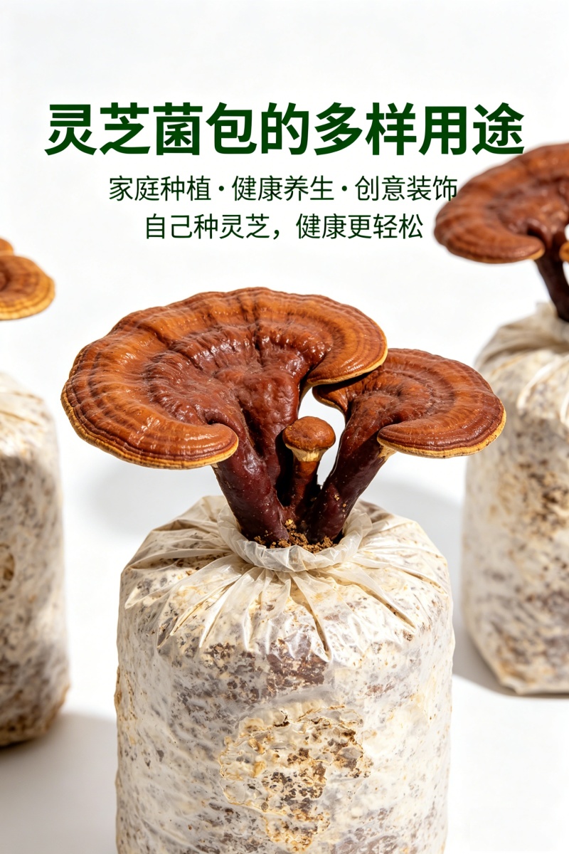 灵芝菌包批发家庭种植活体灵芝菌种可食用观赏技术支持
