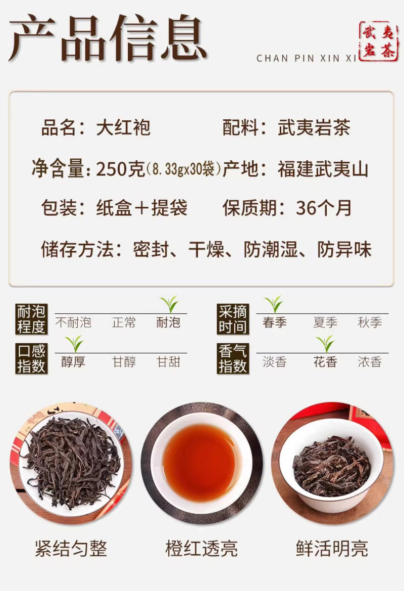 武夷大红袍茶叶原产地新茶礼盒装正品简易精美送人礼品茶乌