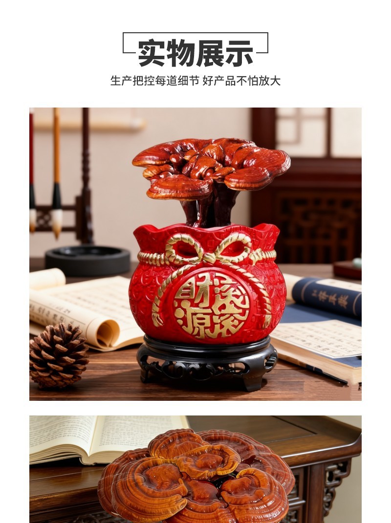 盆栽灵芝花批发小型灵芝盆景观赏灵芝摆件桌摆件优选