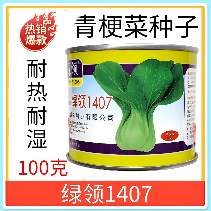 绿领1407青梗菜种子春夏秋季播种高产耐热耐湿农家大田基