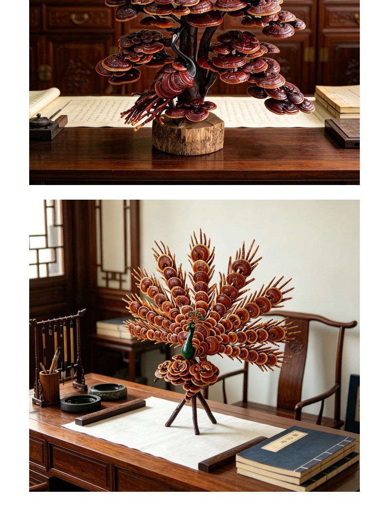 灵芝工艺品摆件灵芝盆景造型多开业乔迁礼品源头基地