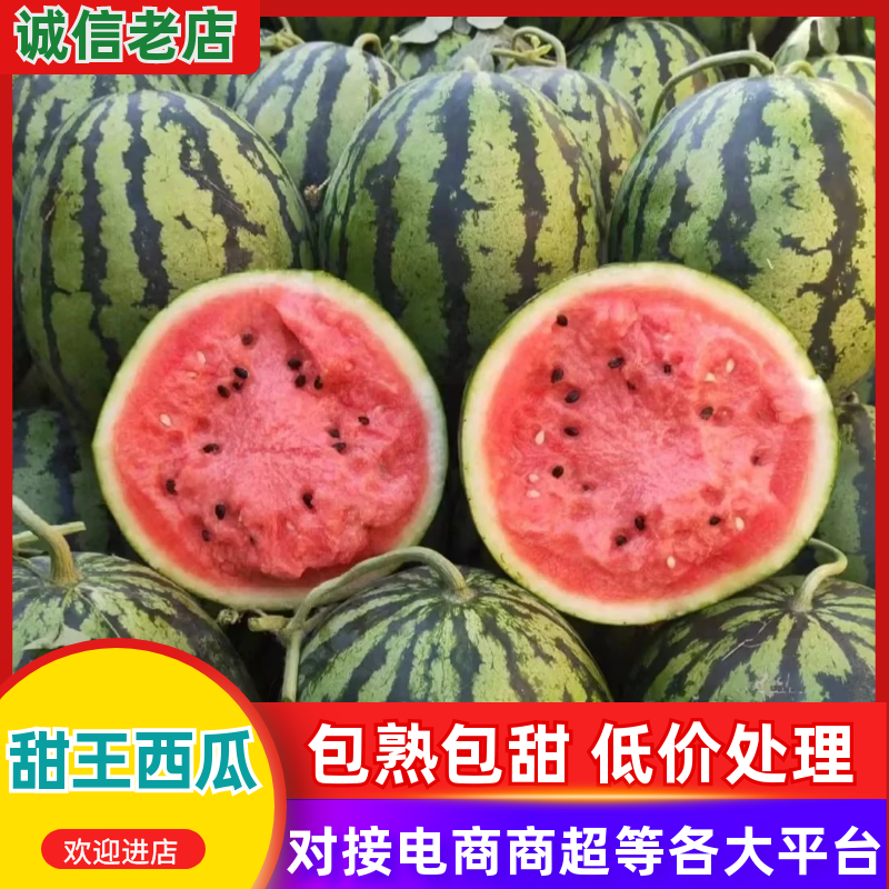 山东甜王西瓜甜美多汁货源充足实力代办全国产地直供