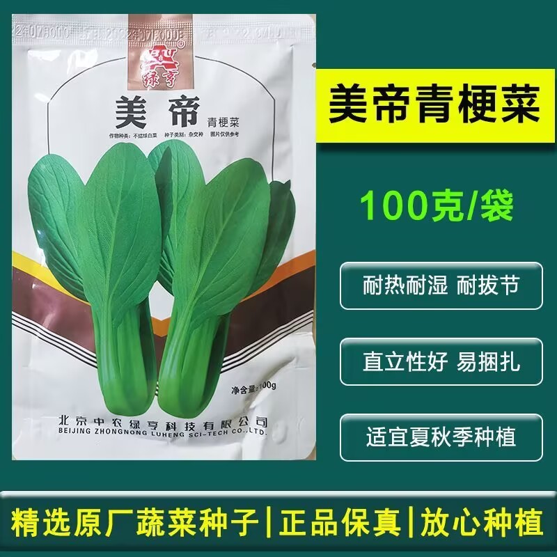 美帝青梗菜种子耐热易捆扎浅绿耐雨夏季秋季小油菜上海青种子