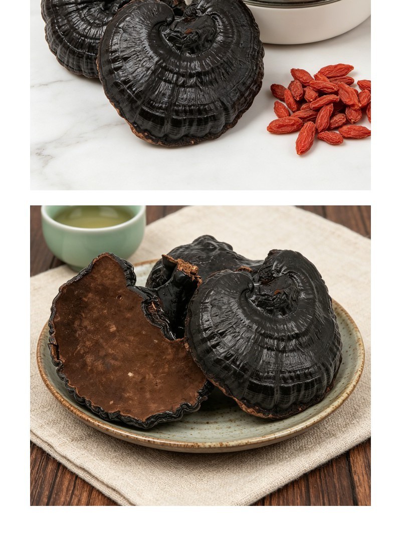 山东产地黑灵芝干货整朵家用煲汤泡水原料散装批发