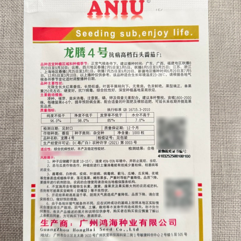 龙腾4号抗病高档石头番茄种子无限生长大红果西红柿种籽抗病