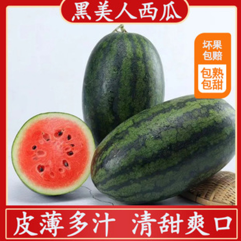 湖北精品黑美人西瓜产地直发货源充足量大价优